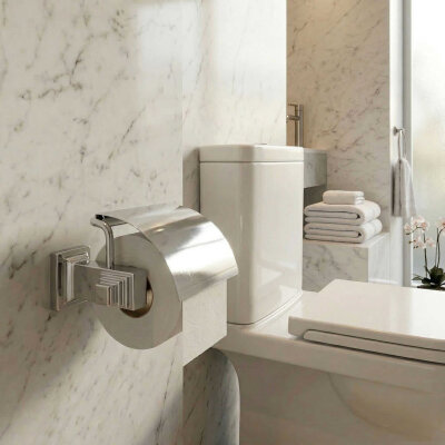 System Kubic Kapaklı Tuvalet Kağıtlığı Krom Renk (BA1005 010 CR) - System Banyo