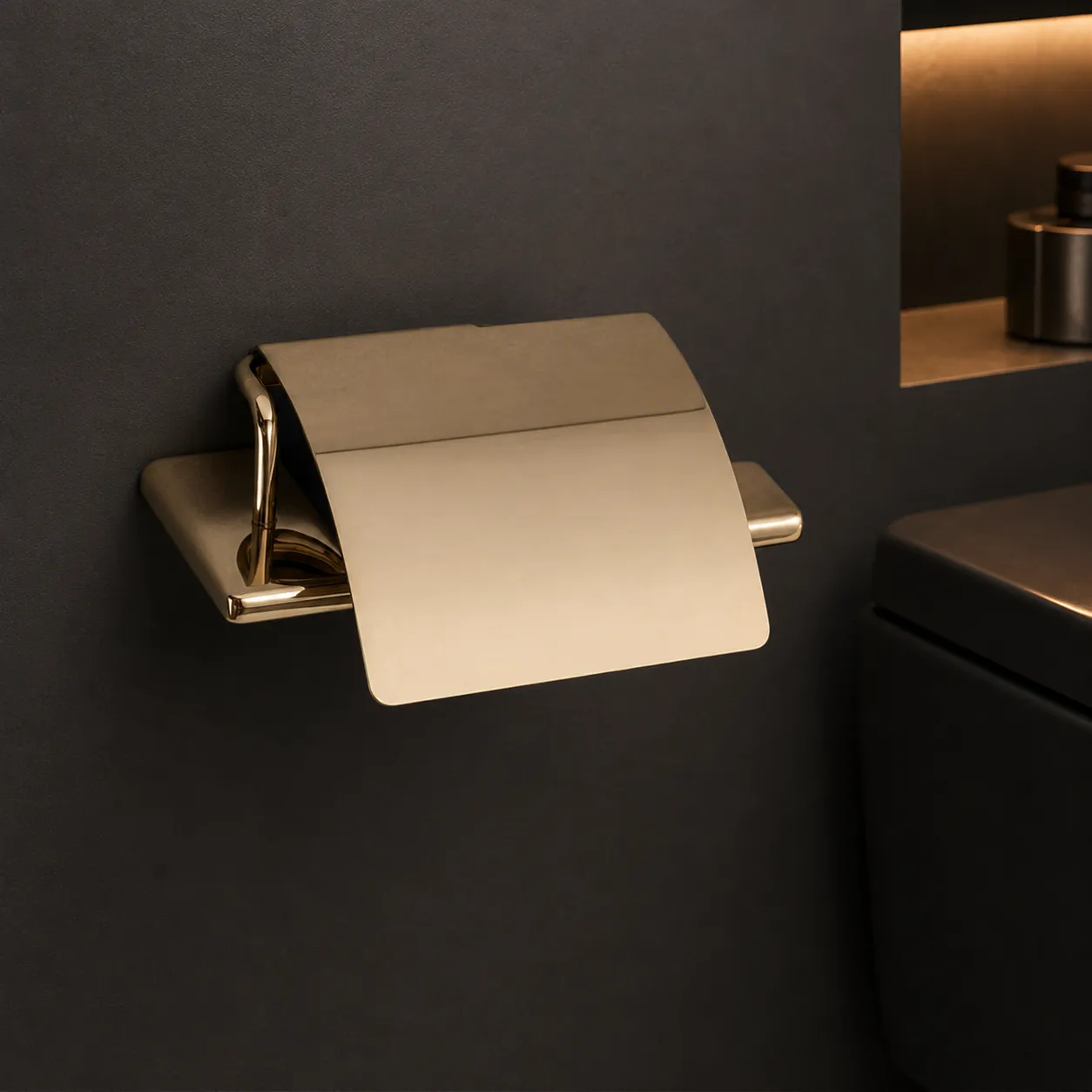 System Slimo Kapaklı Tuvalet Kağıtlığı Gold Renk (BA1040 010 GL) - 1