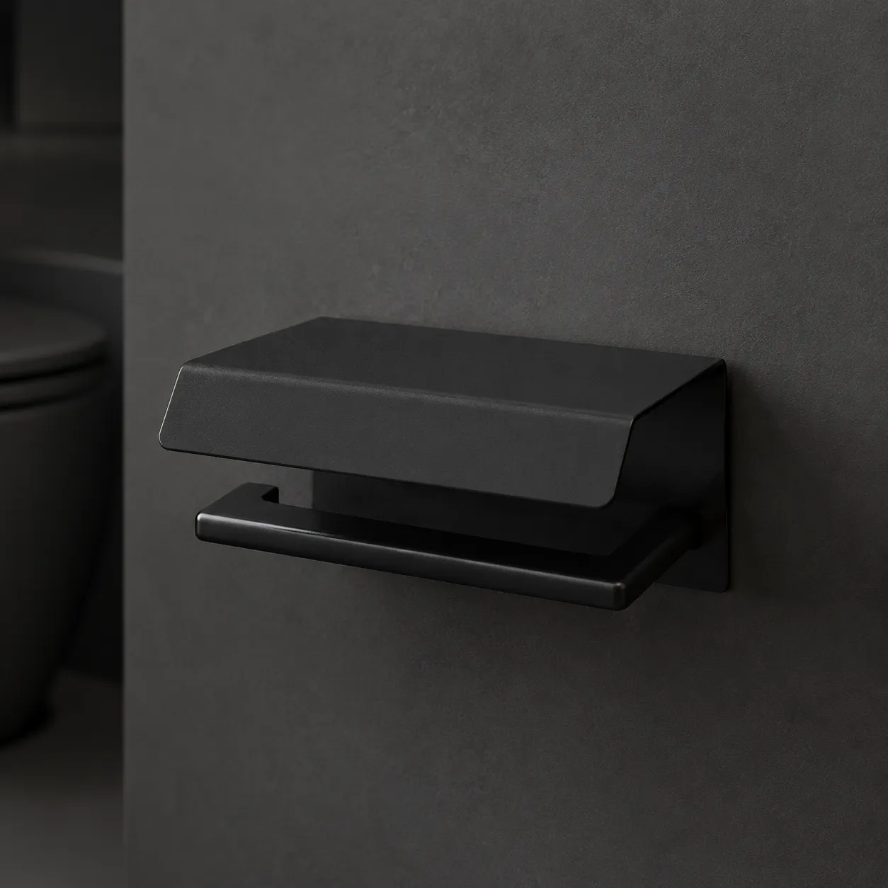 System Slimo Kapaklı Tuvalet Kağıtlığı Siyah Renk (BA1040 011 AL6) - 1