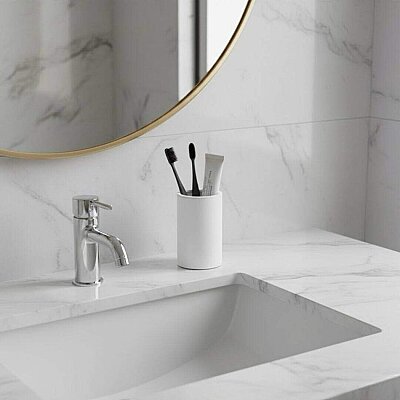 System Tezgah Üstü Diş Fırçalığı Beyaz Renk (BA2004 507 AL7) - System Banyo