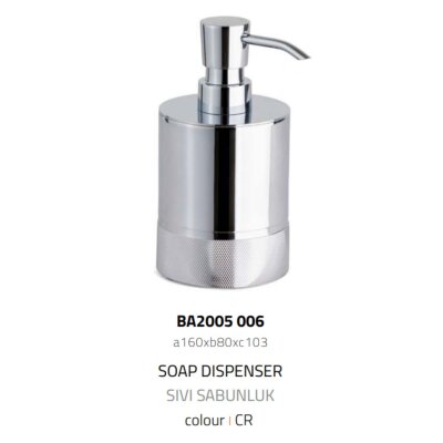 System Tezgah Üstü Sıvı Sabunluk 250 Ml Krom Renk (BA2005 006 CR) - 2