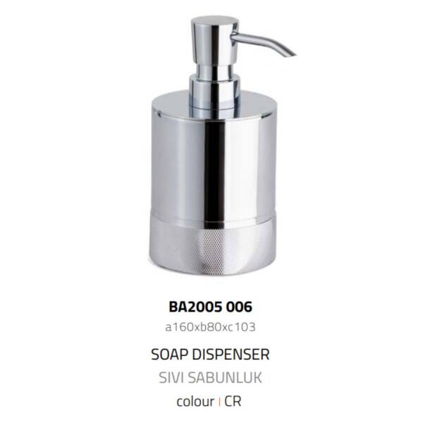 System Tezgah Üstü Sıvı Sabunluk 250 Ml Krom Renk (BA2005 006 CR) - 2