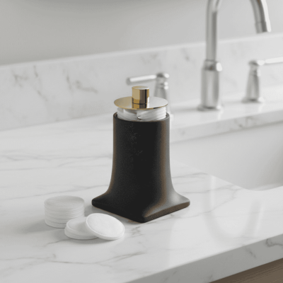 System Tezgah Üstü Pamukluk Siyah/Gold Renk (BA2007 024 R2-GL) - System Banyo (1)