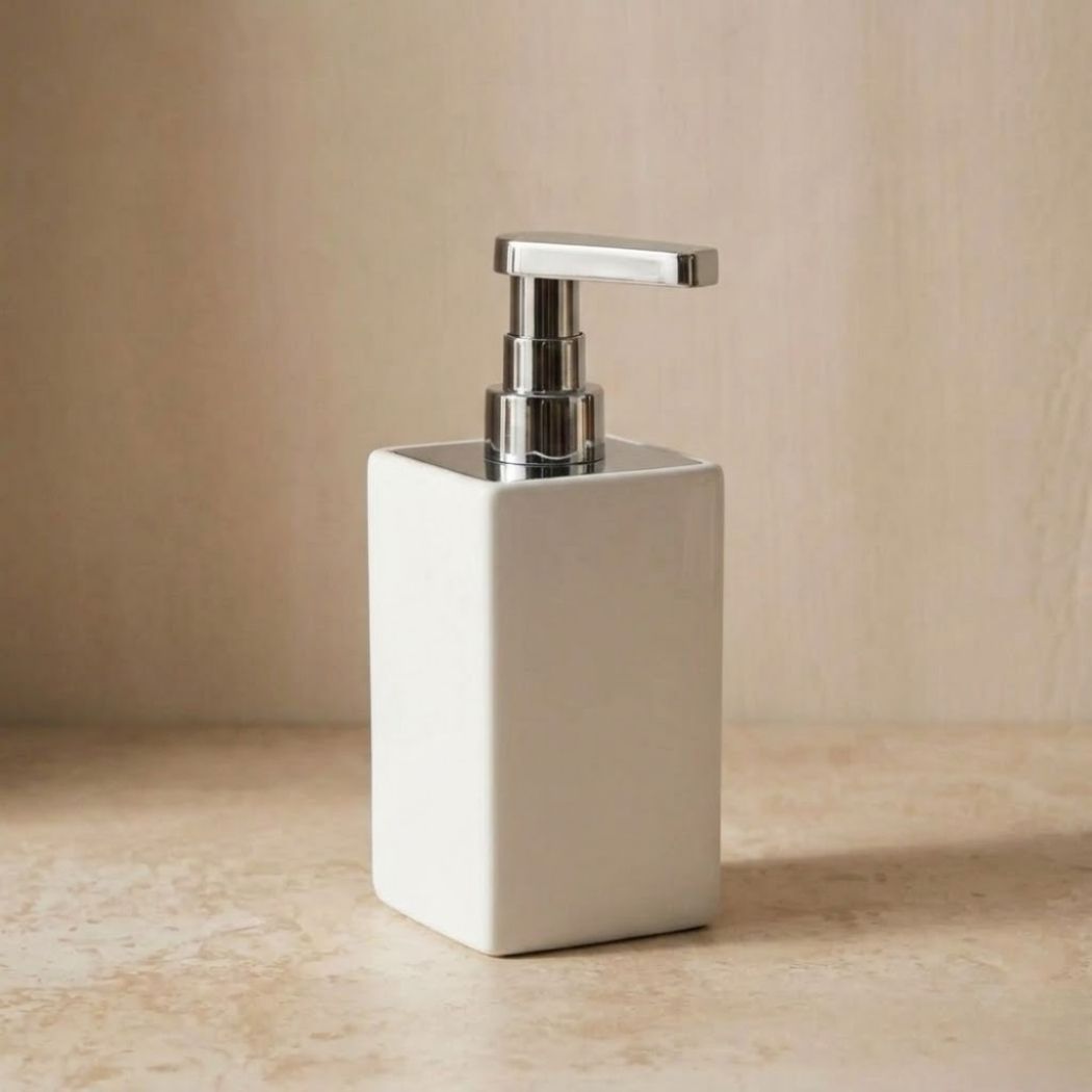 System Sıvı Sabunluk Beyaz/Krom Renk (BA2027 006 R1-CR) - System Banyo