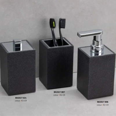 System Sıvı Sabunluk Siyah/Krom Renk (BA2027 006 R2-CR) - 2