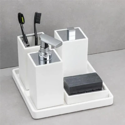 System Diş Fırçalığı Beyaz/Krom Renk (BA2027 007 R1-CR) - 2