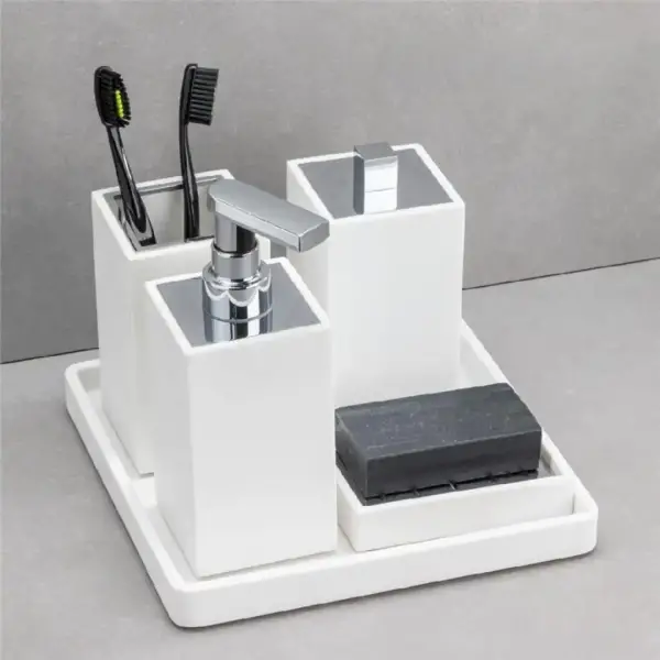 System Diş Fırçalığı Beyaz/Krom Renk (BA2027 007 R1-CR) - 2