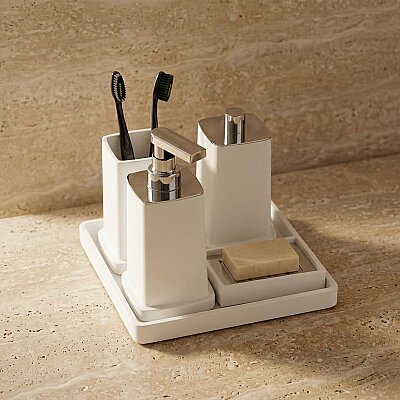 System Diş Fırçalığı Beyaz/Krom Renk (BA2027 007 R1-CR) - 3