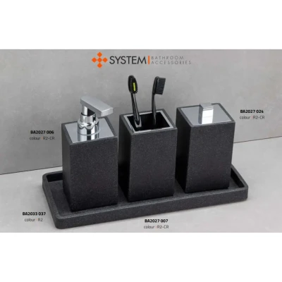 System Diş Fırçalığı Siyah/Krom Renk (BA2027 007 R2-CR) - 2