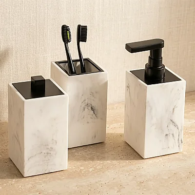 System Diş Fırçalığı Mermer Deseni/Siyah Renk (BA2027 007 R3-AL6) - 3
