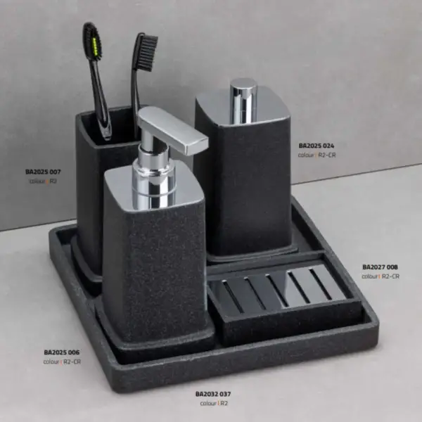 System Katı Sabunluk Siyah/Krom Renk (BA2027 008 R2-CR) - 2