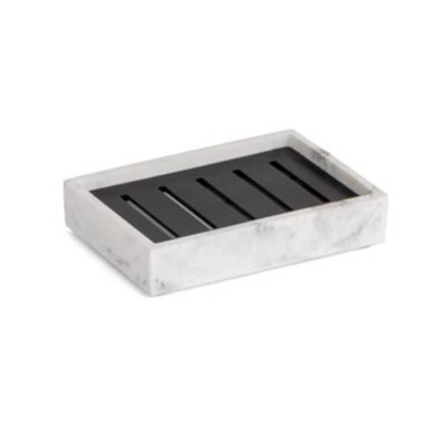System Katı Sabunluk Mermer Desenli/Siyah Renk (BA2027 008 R3-AL6) - 1