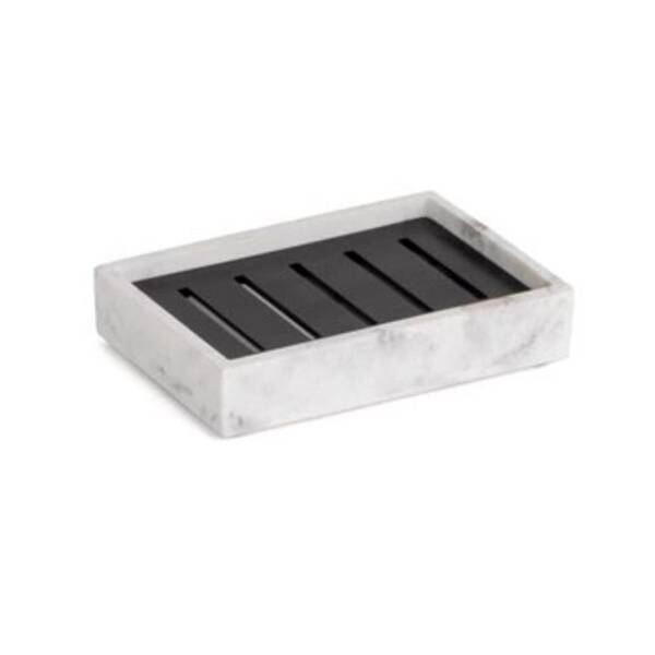 System Katı Sabunluk Mermer Desenli/Siyah Renk (BA2027 008 R3-AL6) - 1