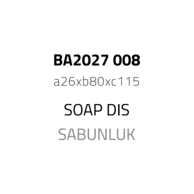 System Katı Sabunluk Mermer Desenli/Siyah Renk (BA2027 008 R3-AL6) - 2