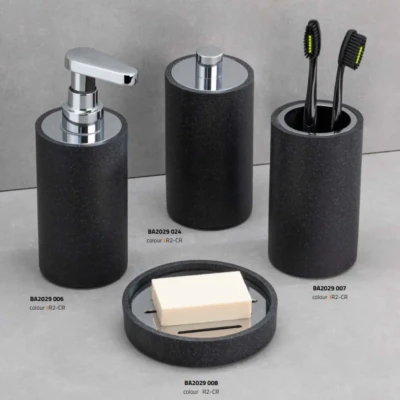 System Sıvı Sabunluk Siyah/Krom Renk (BA2029 006 R2-CR) - 2