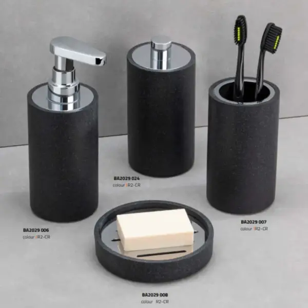 System Sıvı Sabunluk Siyah/Krom Renk (BA2029 006 R2-CR) - 2