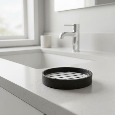 System Katı Sabunluk Siyah/Krom Renk (BA2029 008 R2-CR) - System Banyo