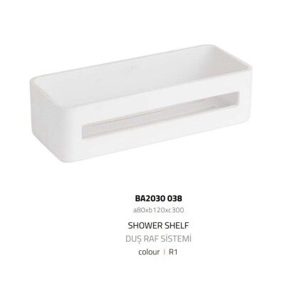 System Banyo Duş Raf Sistemi Beyaz/Krom Renk (BA2030 038 R1) - 2