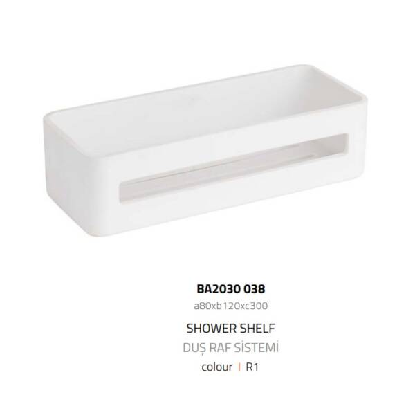 System Banyo Duş Raf Sistemi Beyaz/Krom Renk (BA2030 038 R1) - 2