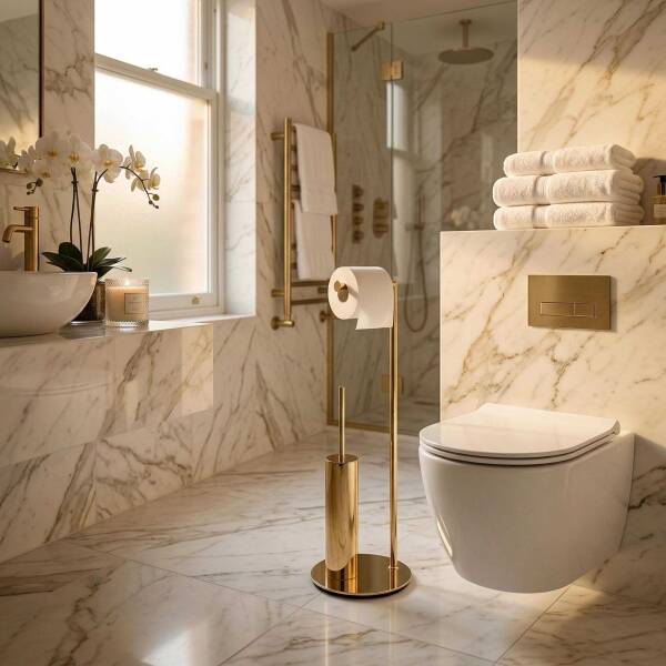 System Hareketli Wc Set Gold Renk (BA4001 048 GL) - 1