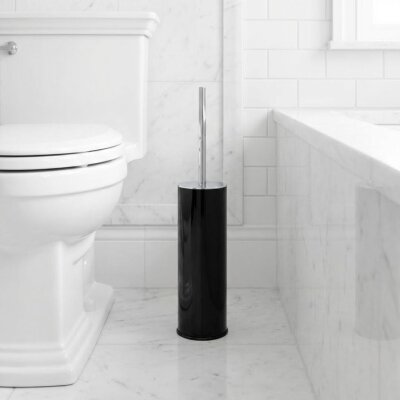 System Banyo Tuvalet Fırçalığı Siyah/Krom Renk (BA4004 009 AL6-CR) - System Banyo (1)