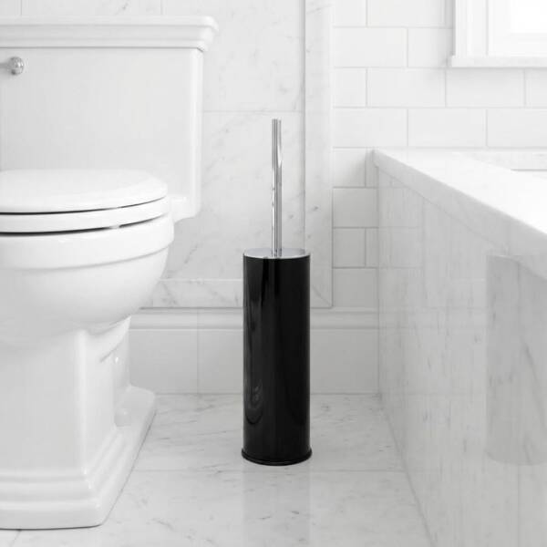 System Banyo Tuvalet Fırçalığı Siyah/Krom Renk (BA4004 009 AL6-CR) - 2