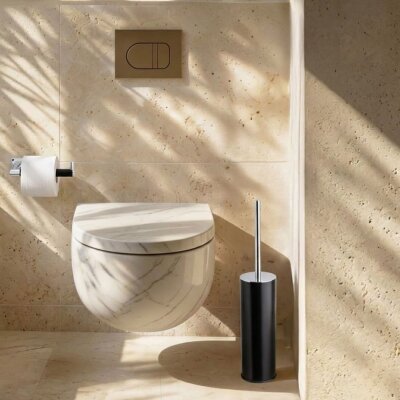 System Banyo Tuvalet Fırçalığı Siyah/Krom Renk (BA4004 009 AL6-CR) - System Banyo