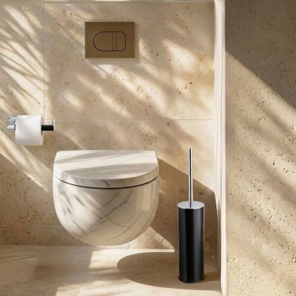 System Banyo Tuvalet Fırçalığı Siyah/Krom Renk (BA4004 009 AL6-CR) - 1
