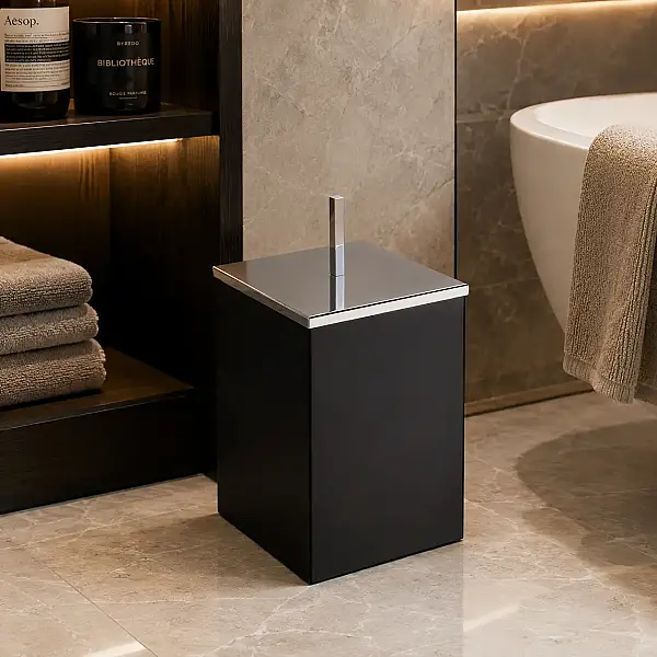 System Siyah/Krom Çöp Kovası 4 Lt Siyah-Krom Renk (BA4043 032 AL6-CR) - 1