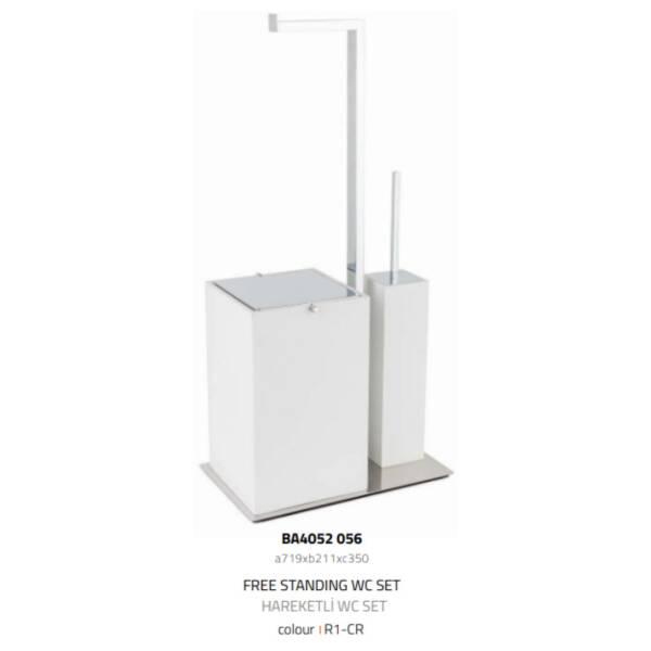 System Hareketli Wc Set Beyaz/Krom Renk (BA4052 056 R1-CR) - 2