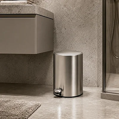 System Pedallı Saten Çöp Kovası 3 Lt Saten Renk (BA4054 031 NBM-NBM) - 1