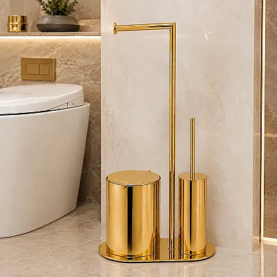 System Hareketli Wc Seti Gold Renk (BA4057 058 GL) - 1