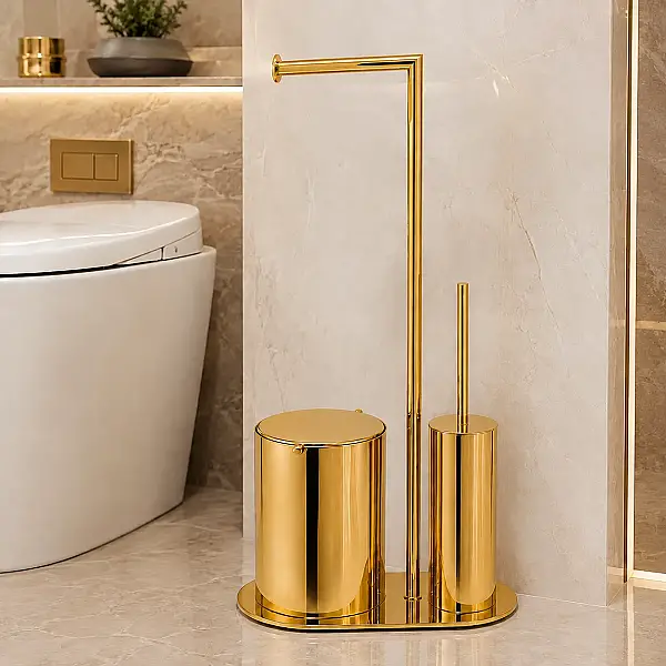 System Hareketli Wc Seti Gold Renk (BA4057 058 GL) - 1