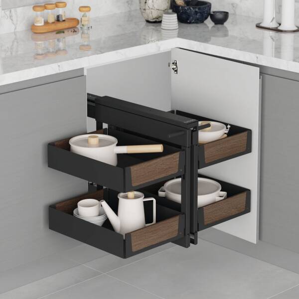Starax Unique Wood-Antrasit 45cm Bağımsız Körköşe Mekanizması (S-3007-UW-A) - 1