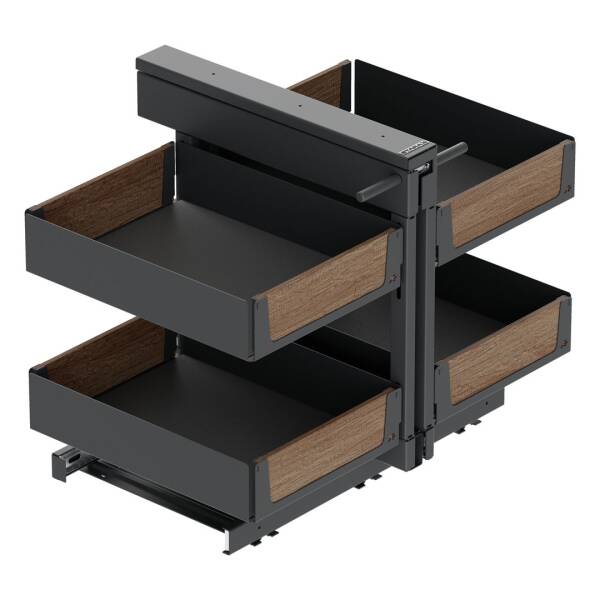 Starax Unique Wood-Antrasit 45cm Bağımsız Körköşe Mekanizması (S-3007-UW-A) - 4
