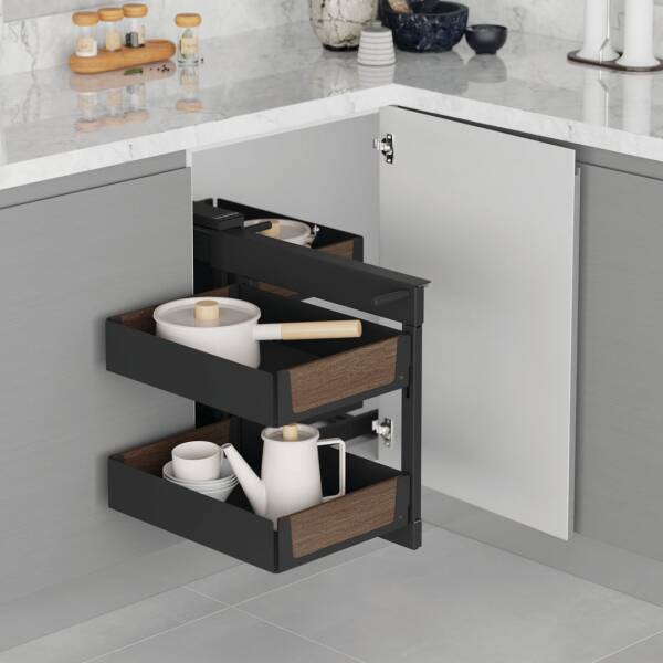Starax Unique Wood-Antrasit 45cm Bağımsız Körköşe Mekanizması (S-3007-UW-A) - 2