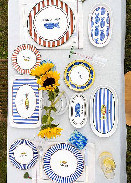 Balık Desenli Pasta Tabağı 6lı Set 19 cm (FSH0001) - 5