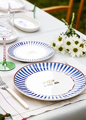 Balık Desenli Servis Tabağı 6lı Set 26 cm (FSH0002) - The Mia
