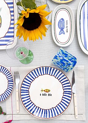 Balık Desenli Servis Tabağı 6lı Set 26 cm (FSH0002) - The Mia (1)