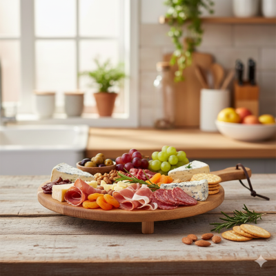 Balsa Ayaklı Akasya Sunum Tabağı, Ayaklı Tepsi 40*30*1.5 (BLS AKS1103) - Balsa Group