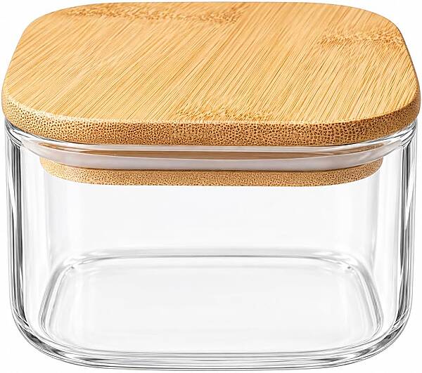 Bambu Kapaklı Cam Kavanoz Şeffaf 8*5 cm (AMZ3) - 6