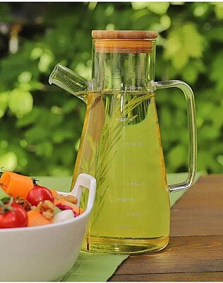 Bambu Kapaklı Cam Yağdanlık 900 Ml (AMZ30) - Genel