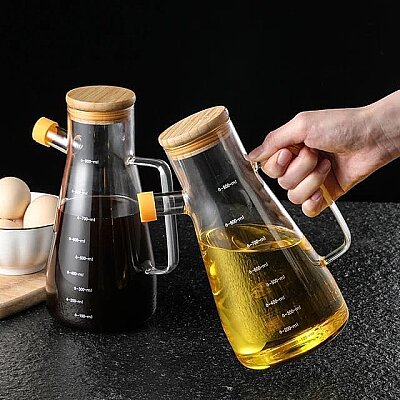 Bambu Kapaklı Cam Yağdanlık 900 Ml (AMZ30) - 3