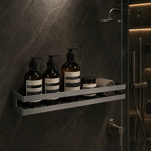 System Banyo Banyo Duş Raf Sistemi Füme Renk 40 cm (BA3001 043 BBN) - 1