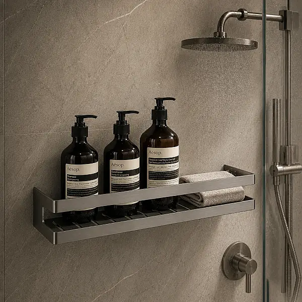 System Banyo Banyo Duş Raf Sistemi Füme Renk 40 cm (BA3001 043 BBN) - 5