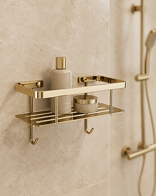System Banyo Duş Raf Sistemi Gold Renk 26 cm (BA3015 043 GL) - System Banyo