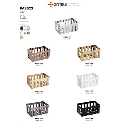 System Banyo Beyaz Renk Tezgah Üstü 20cm Banyo Havluluk Sepeti (BA2023 551 AL7) - System Banyo (1)