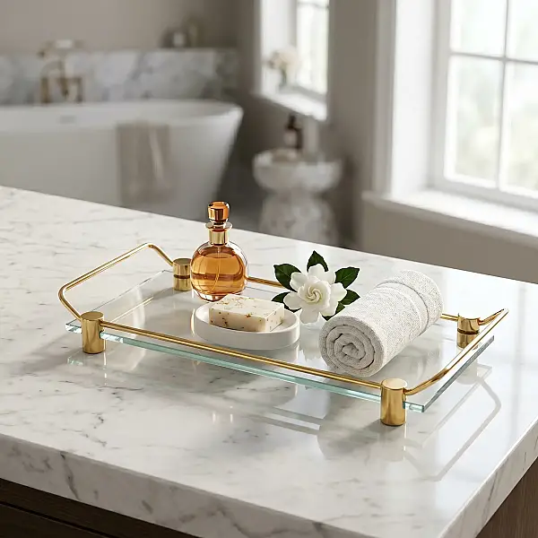 System Banyo Tepsisi Cam/Gold 36x125x312 mm (BA2041 037 C1-GL) - 1