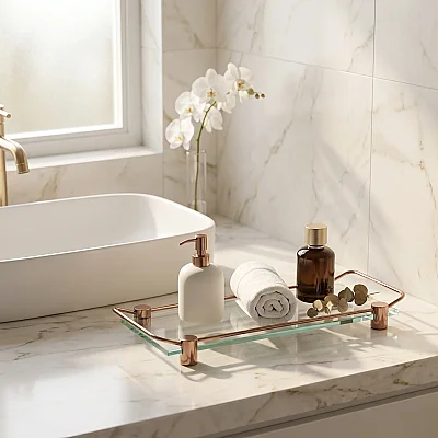 System Banyo Tepsisi Cam/Rose Rengi 36x125x312 mm (BA2041 037 C1-RS) - 1