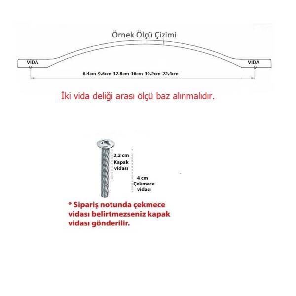 Bayraktar Ay Model Kulp 160mm Krom Renk Dolap Çekmece Kulpu (B-03-160-18) - 3